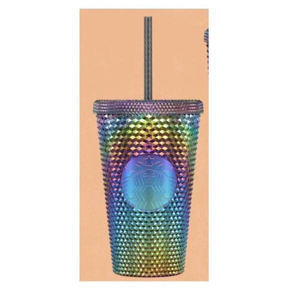 Starbucks 2023 Grande LimitedEdition Halloween Black Bling Oil Slick Tumbler New - Picture 3 of 8
